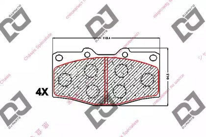 Комплект тормозных колодок DJ PARTS BP1589